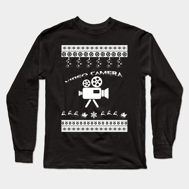 Merry Christmas VIDEO CAMERA Long Sleeve T-Shirt by bryanwilly